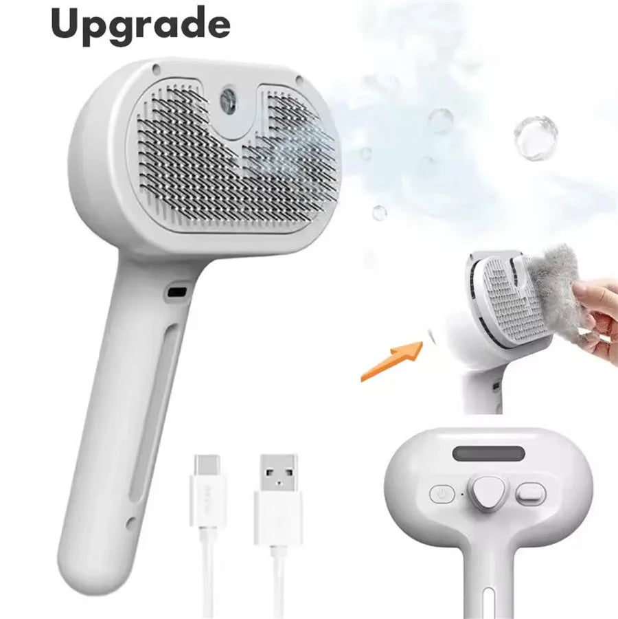 PAWCARE WORKS 3-in-1 Electric Pet Brush — Steam, Massage & Detangle All in One