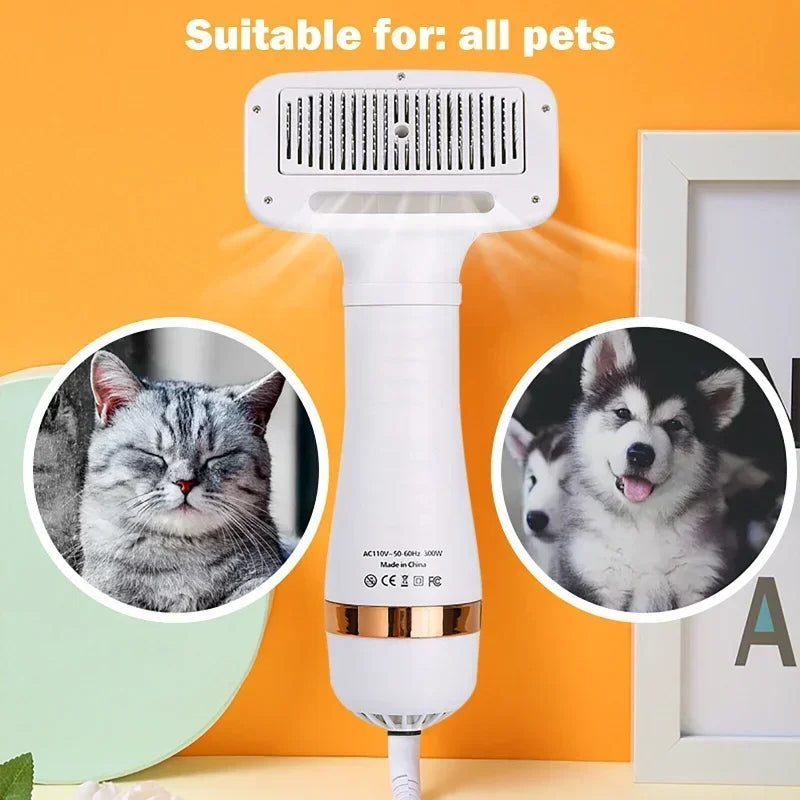 PAWCARE WORKS 2-in-1 Pet Hair Dryer & Comb — Whisper-Quiet Drying for Stress-Free Grooming