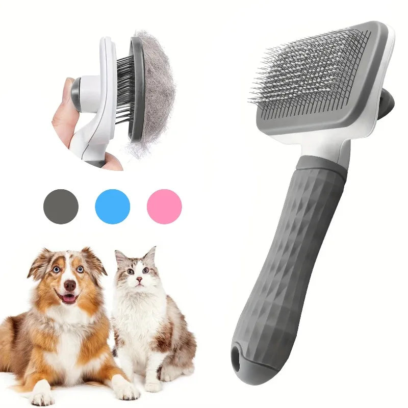 PAWCARE WORKS Self-Cleaning Slicker Brush — One Click Clean, Zero Mess, Pure Bliss