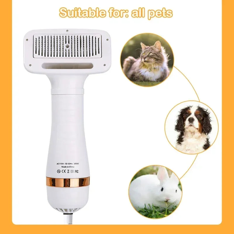 PAWCARE WORKS 2-in-1 Pet Hair Dryer & Comb — Whisper-Quiet Drying for Stress-Free Grooming