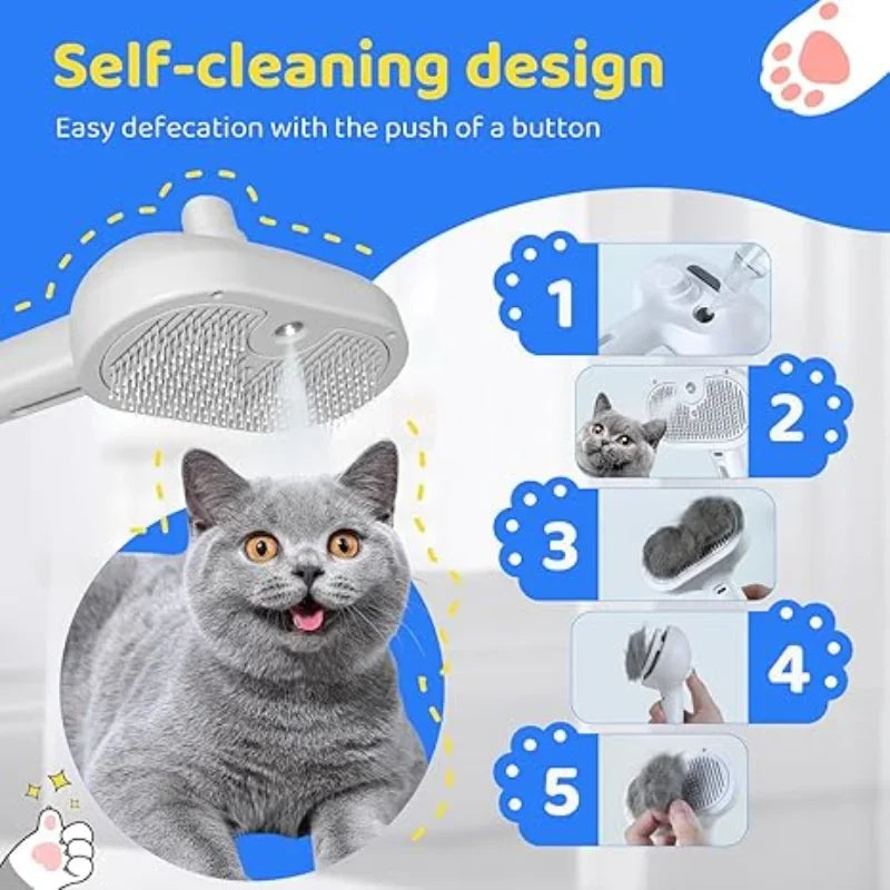 PAWCARE WORKS 3-in-1 Electric Pet Brush — Steam, Massage & Detangle All in One