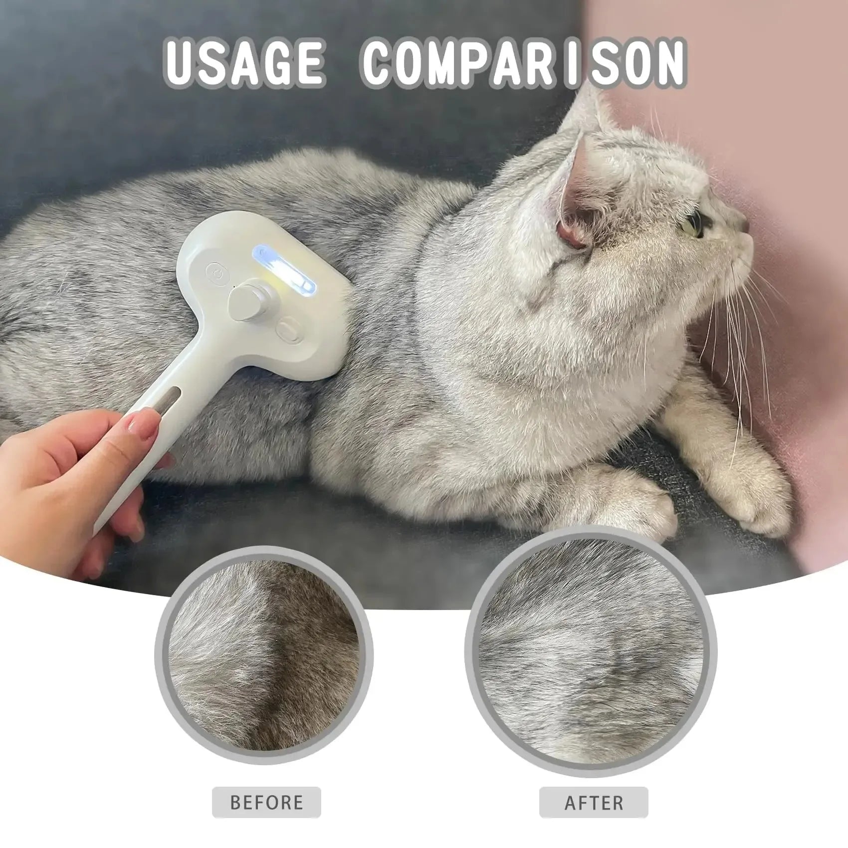 PAWCARE WORKS 3-in-1 Electric Pet Brush — Steam, Massage & Detangle All in One
