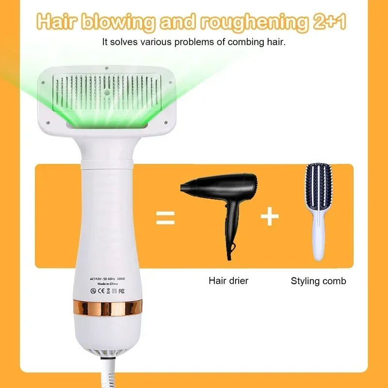 PAWCARE WORKS 2-in-1 Pet Hair Dryer & Comb — Whisper-Quiet Drying for Stress-Free Grooming