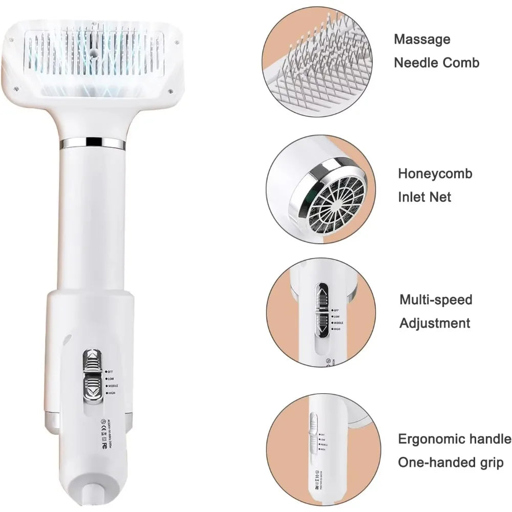 PAWCARE WORKS Pet Hair Dryer & Steam Brush — Salon-Soft Coats from the Comfort of Home